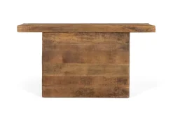 Console en manguier massif, base piédestal et finition naturelle