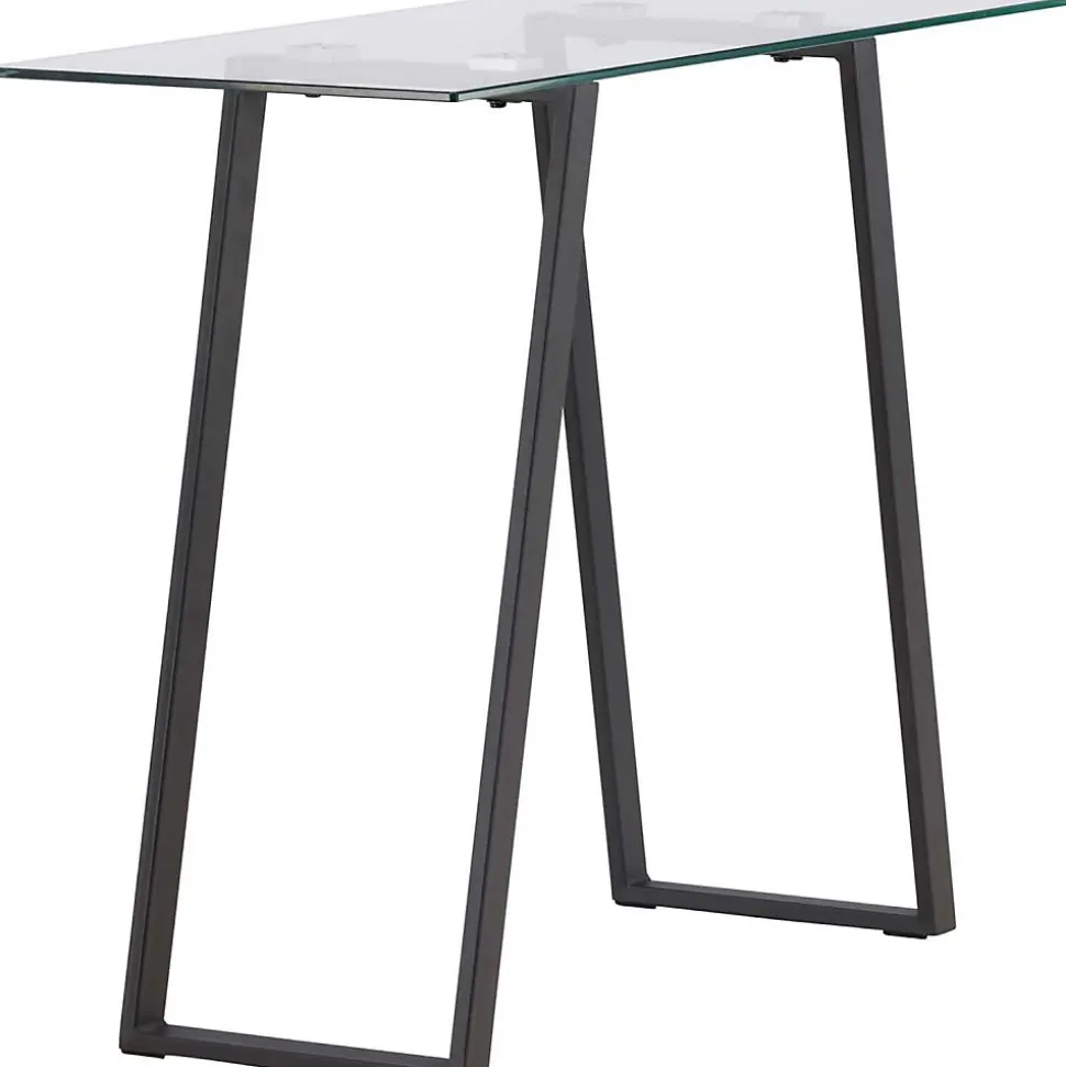 Console en verre et acier Horten