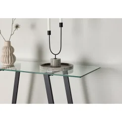 Console en verre et acier Horten