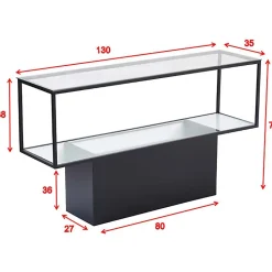 Console en verre et acier Maglehem