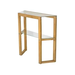 Console Euphoria, Table polyvalente, Armoire de rangement, Bureau du couloir, 85x31h85 cm, Chêne