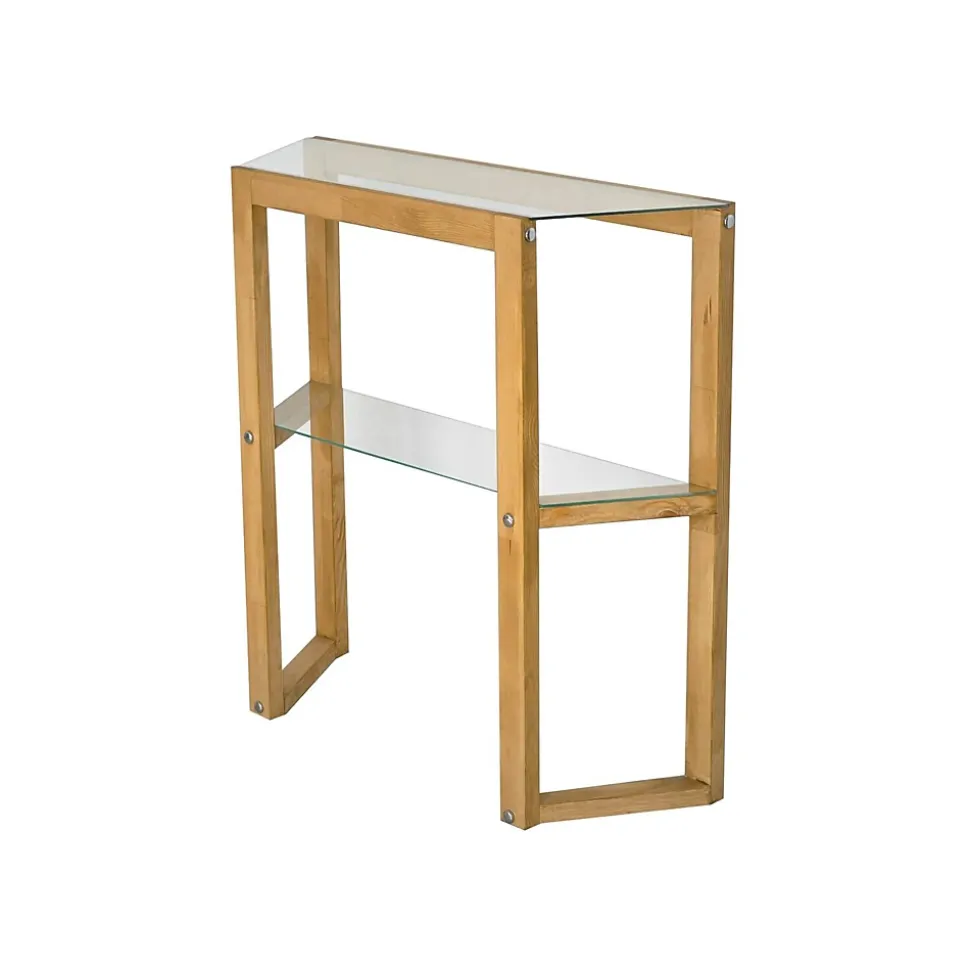 Console Euphoria, Table polyvalente, Armoire de rangement, Bureau du couloir, 85x31h85 cm, Chêne