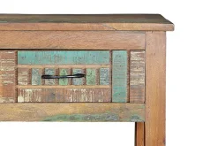 Console exclusive en bois recyclé multicolore