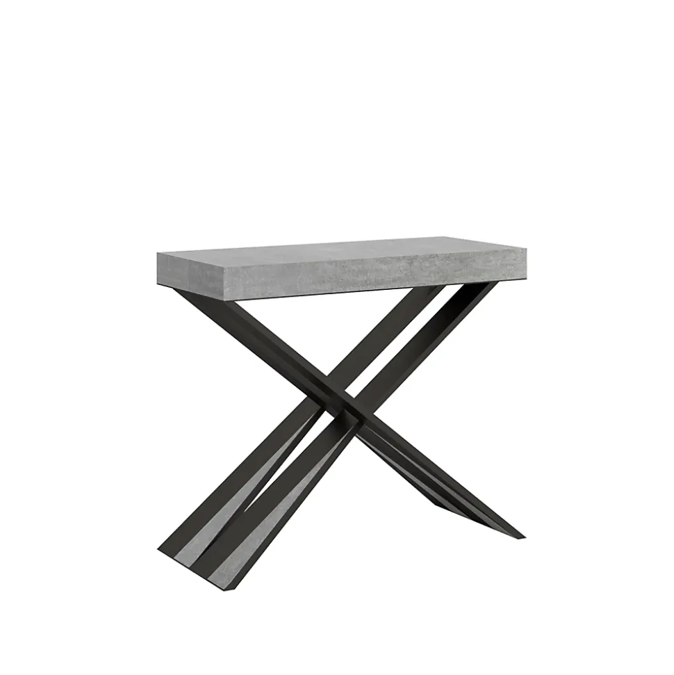 Console extensible 90x40/196 cm Diago Small Ciment structure Anthracite