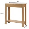 Console Haute 2 Tiroirs Décor Chêne - L79 cm