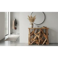 Console L. 98 cm assemblage bois de teck et plateau - MUNICH