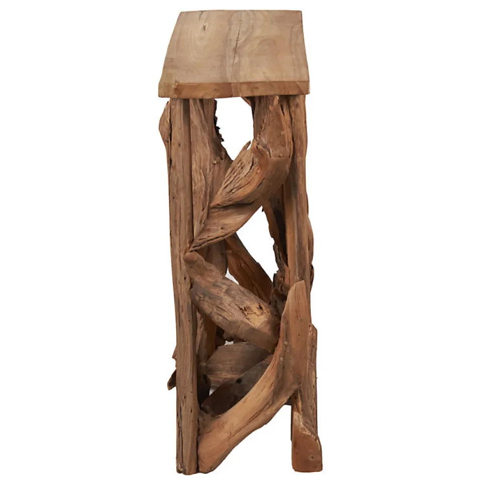 Console L. 98 cm assemblage bois de teck et plateau - MUNICH