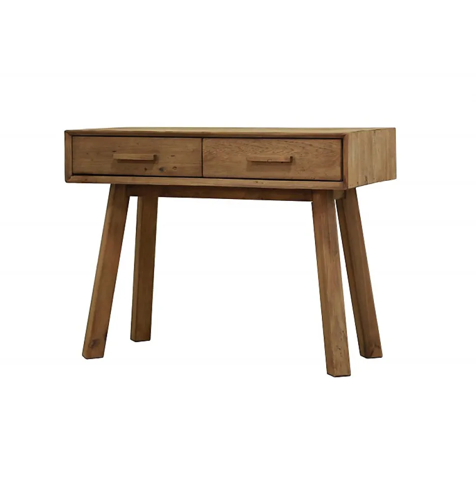 Console L. 100 cm en bois massif de pin recyclé 2 tiroirs - CHALET