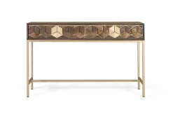 Console manguier noyer et doré élégance unique