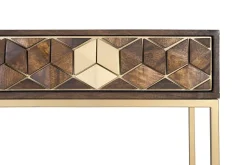 Console manguier noyer et doré élégance unique