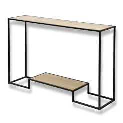 Console moderne 2 niveaux décor chêne L120cm