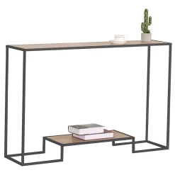 Console moderne 2 niveaux décor chêne L120cm
