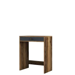 Console Solstice, Table polyvalente, Armoire de rangement, Bureau du couloir, 70x85h40 cm, Noyer et Anthracite