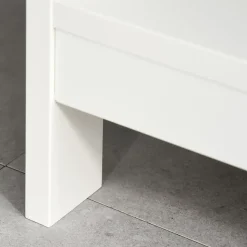 Console style table de drapier néo-rétro 2 tiroirs 2 étagères dim. 100L x 30l x 80H cm MDF blanc