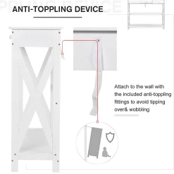 Console style table de drapier néo-rétro tiroir + étagère dim. 100L x 30l x 81H cm MDF blanc