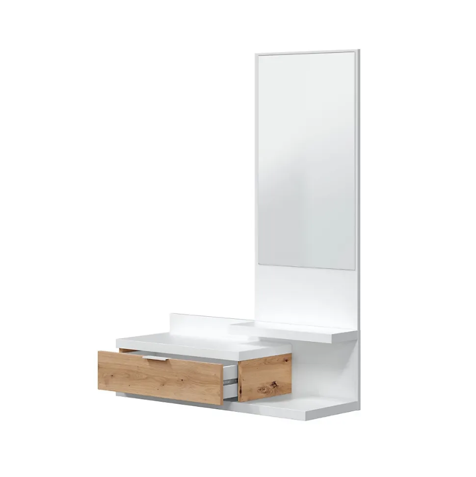 Console suspendue avec 1 tiroir et 1 miroir L81 cm - DHALIA