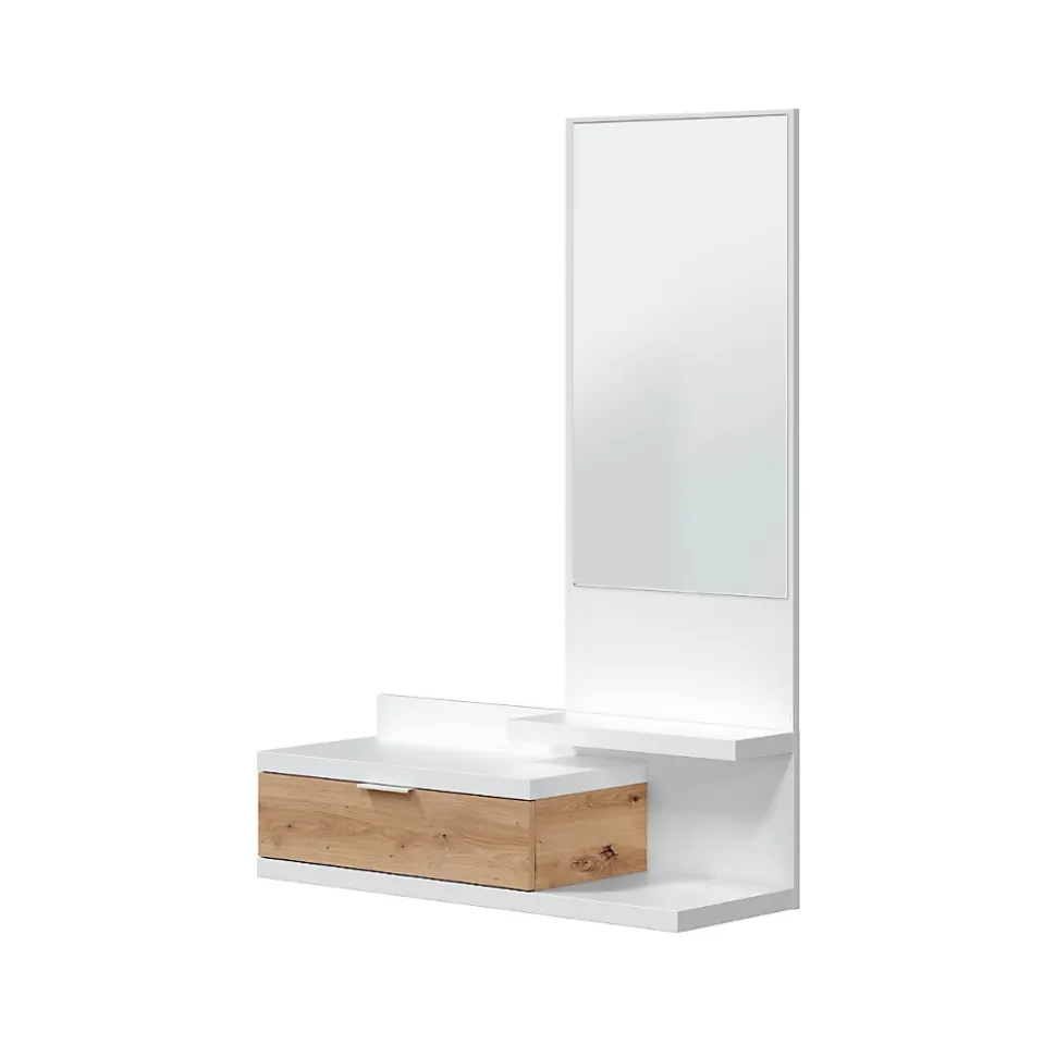 Console suspendue avec 1 tiroir et 1 miroir L81 cm - DHALIA