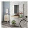 Console suspendue avec 1 tiroir et 1 miroir L75 cm - TEKKAN
