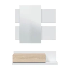 Console suspendue avec 1 tiroir et 1 miroir L75 cm - TEKKAN