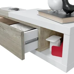 Console suspendue réversible avec 1 tiroir et 1 miroir L95 cm - NOON