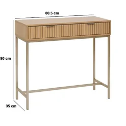 Console Tasso L80,5cm effet bois naturel - Beige- 5five