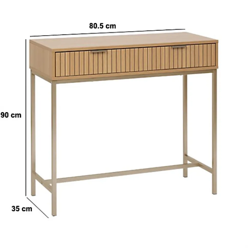 Console Tasso L80,5cm effet bois naturel - Beige- 5five