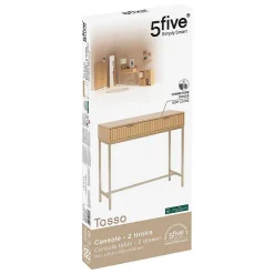 Console Tasso L80,5cm effet bois naturel - Beige- 5five