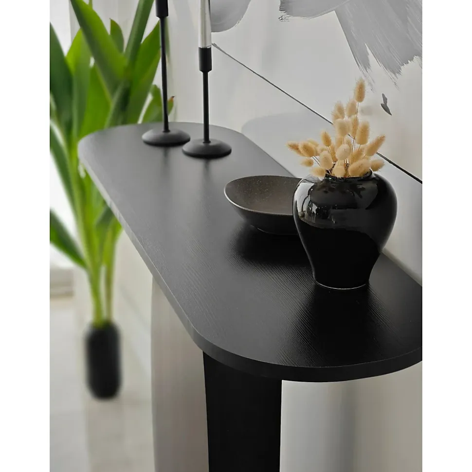 Console Toliman, Table polyvalente, Armoire de rangement, Bureau du couloir, 100x30h81 cm, Anthracite
