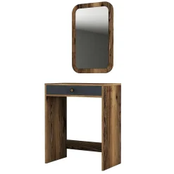 Console Ursa, Table polyvalente, Armoire de rangement, Bureau du couloir, 70x85h40 cm, Noyer et Anthracite