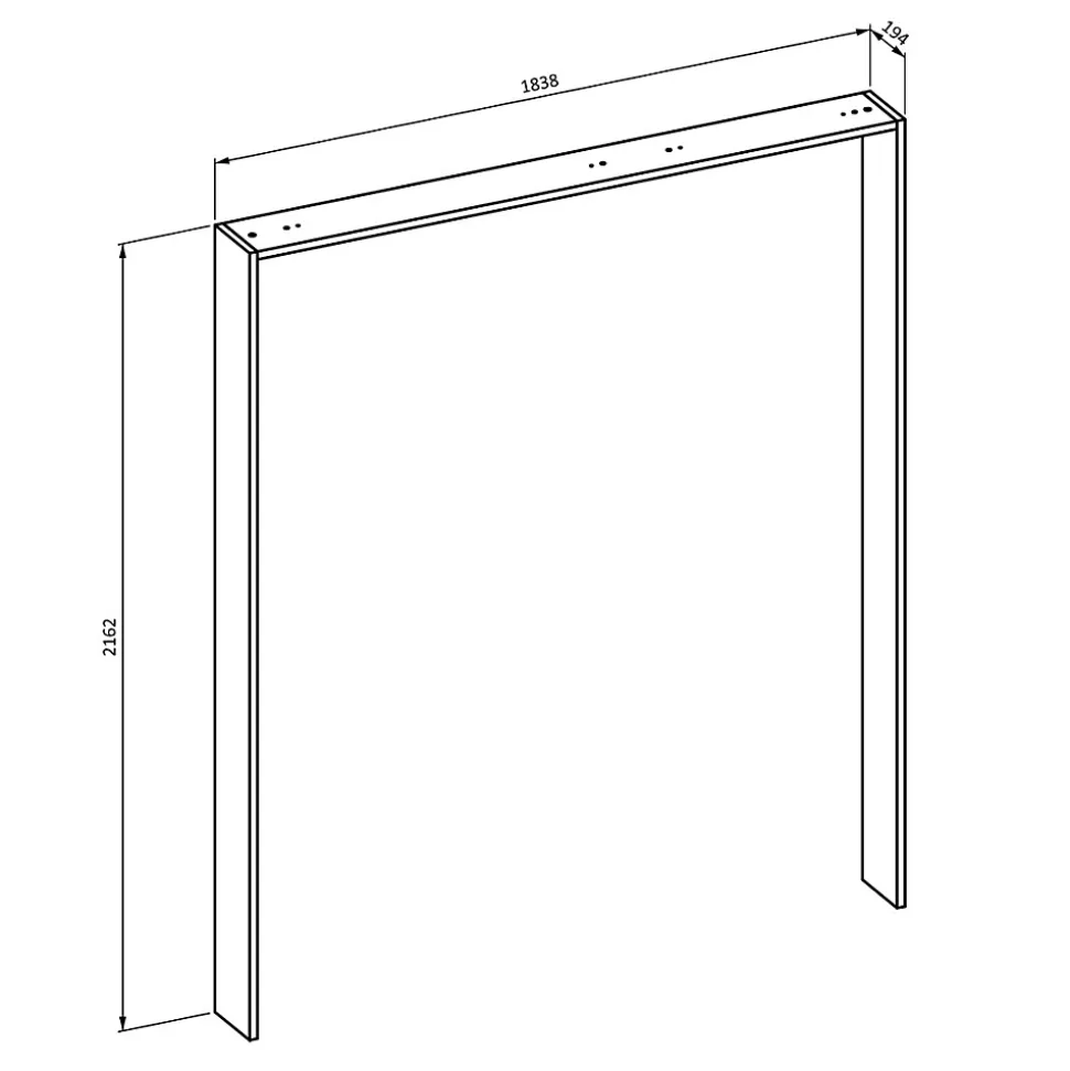 Contour de finition design VERTIGO Pour armoire 3 portes Chene sauvage Elément décoratif