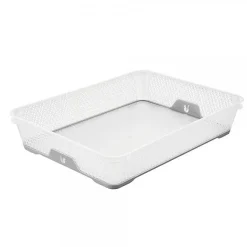 Corbeille de rangement antidérapante A4 pour bureau et école - Gris