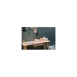 Corbeille de rangement bureau Salle de Bain M - Blanc