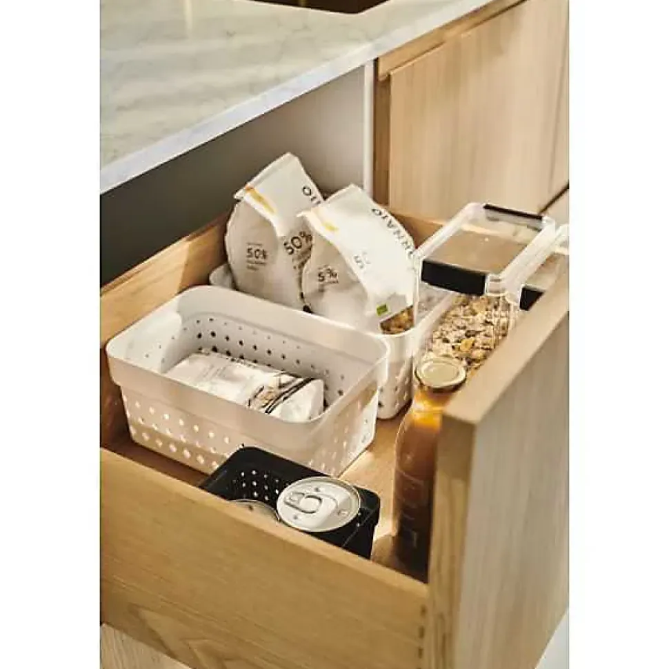 Corbeille de rangement élégante pour salle de bain M - Blanc