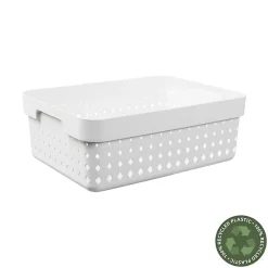 Corbeille de rangement élégante pour salle de bain M - Blanc