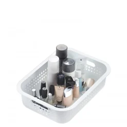 Corbeille en plastique recyclé pour salle de bain 6 litres - Blanc