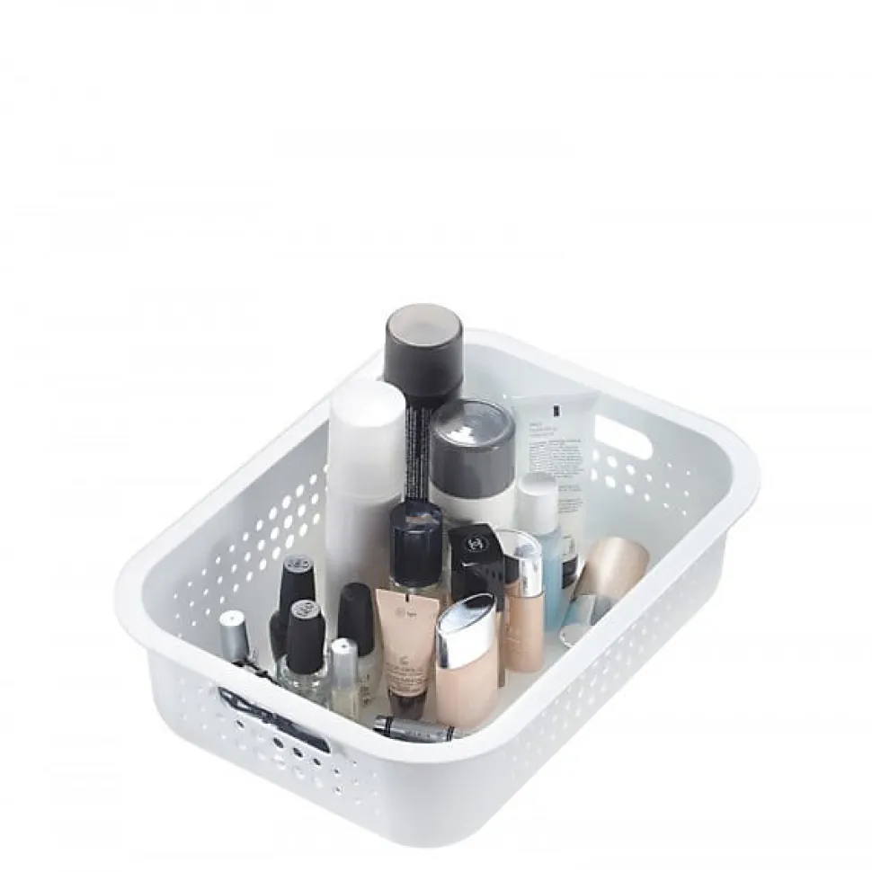Corbeille en plastique recyclé pour salle de bain 6 litres - Blanc