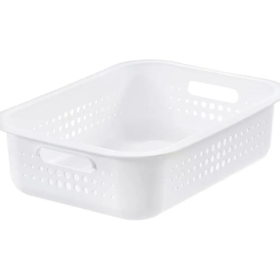 Corbeille en plastique recyclé pour salle de bain 6 litres - Blanc