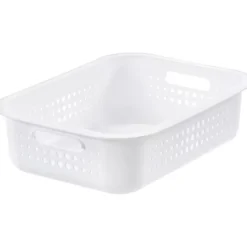 Corbeille en plastique recyclé pour salle de bain 6 litres - Blanc