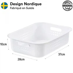 Corbeille en plastique recyclé pour salle de bain 6 litres - Blanc