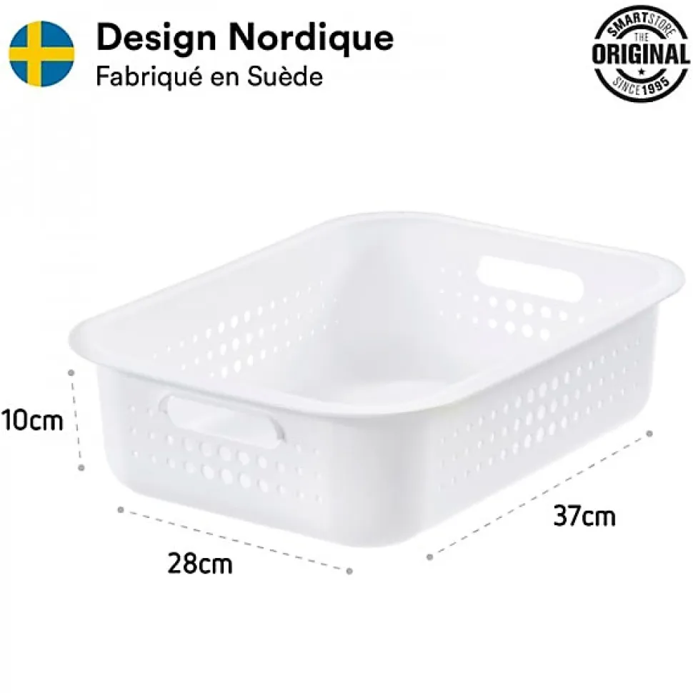 Corbeille en plastique recyclé pour salle de bain 6 litres - Blanc
