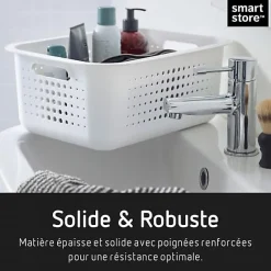 Corbeille en plastique recyclé pour salle de bain 10 litres - Blanc