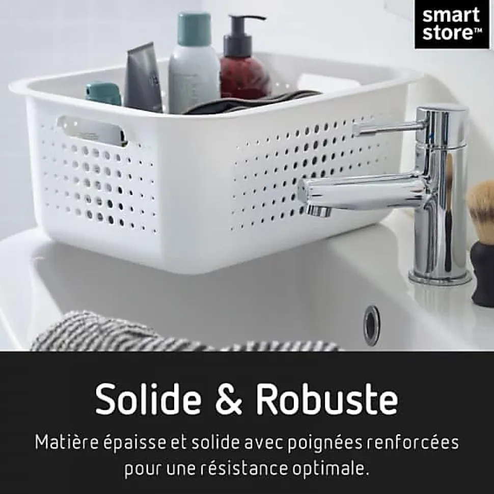 Corbeille en plastique recyclé pour salle de bain 10 litres - Blanc