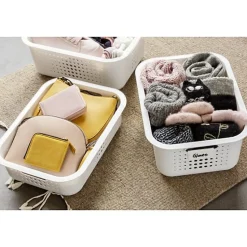 Corbeille en plastique recyclé pour salle de bain 10 litres - Blanc