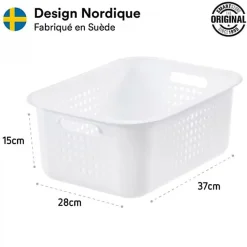 Corbeille en plastique recyclé pour salle de bain 10 litres - Blanc