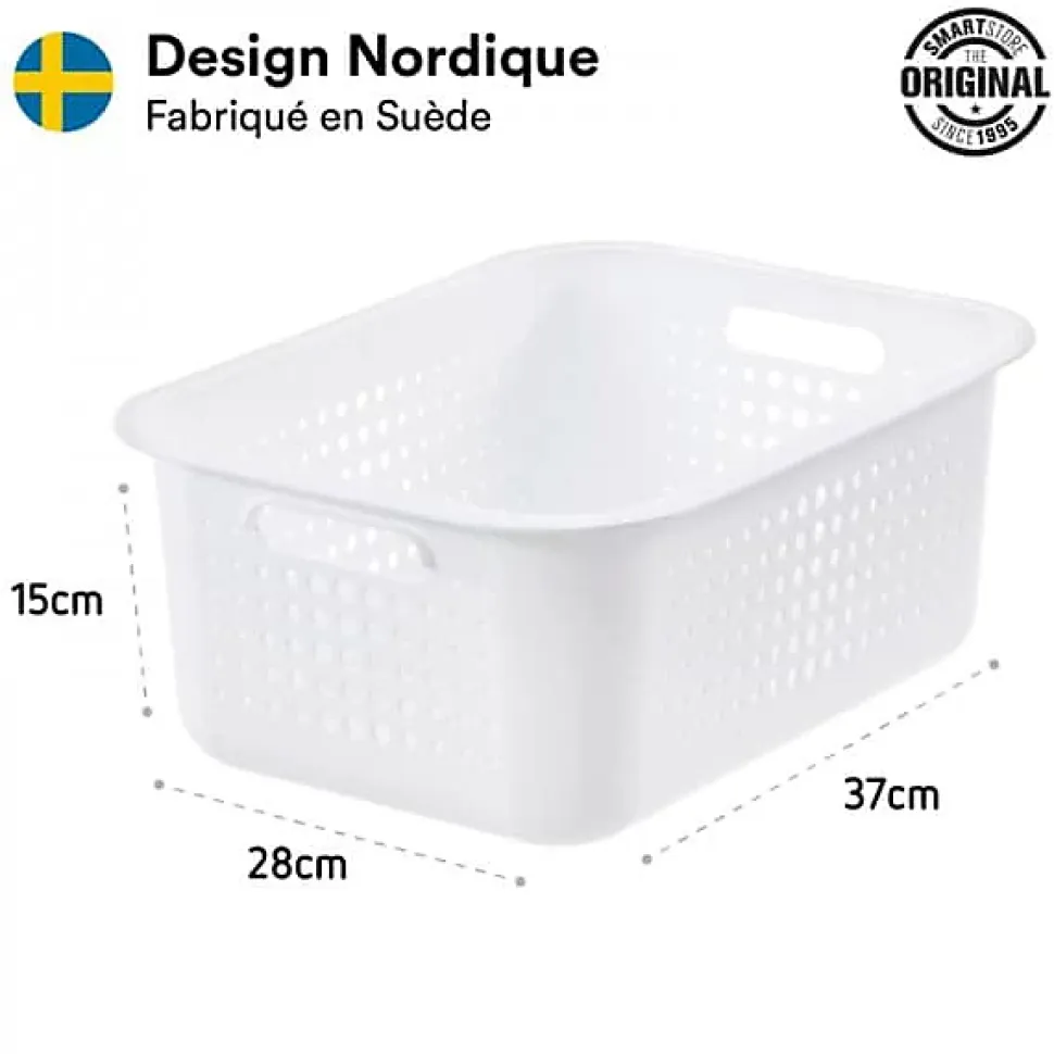 Corbeille en plastique recyclé pour salle de bain 10 litres - Blanc