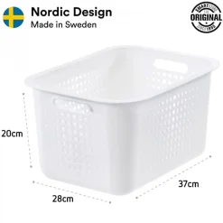 Corbeille en plastique recyclé pour salle de bain 13 litres - Blanc