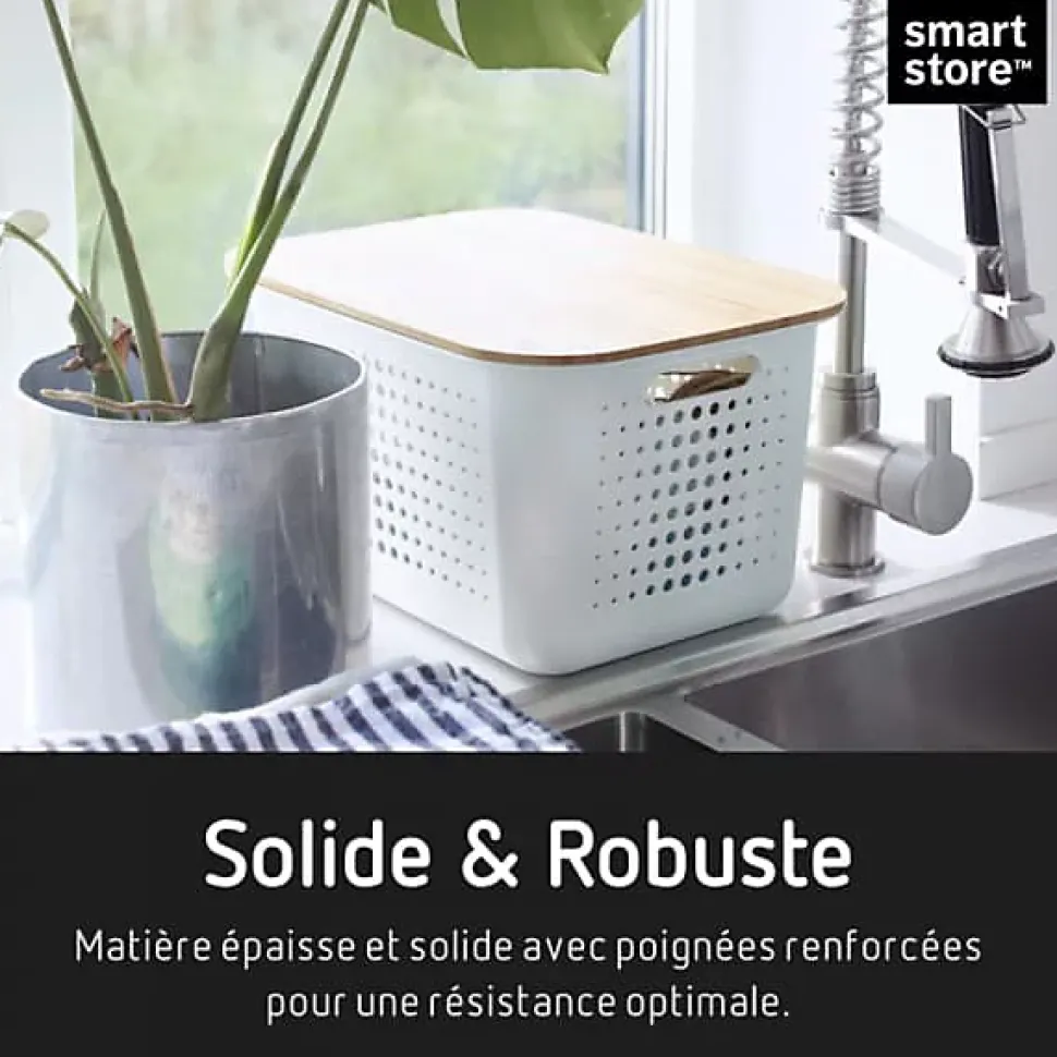 Corbeille en plastique recyclé pour salle de bain 13 litres - Blanc