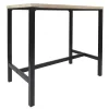 CORTEZ - Ensemble Table Haute et 4 Tabourets en MDF et Pieds Métal Noir