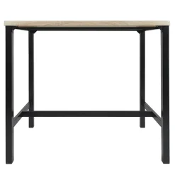 CORTEZ - Ensemble Table Haute et 4 Tabourets en MDF et Pieds Métal Noir