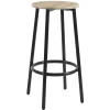CORTEZ - Ensemble Table Haute et 2 Tabourets en MDF et Pieds Métal Noir